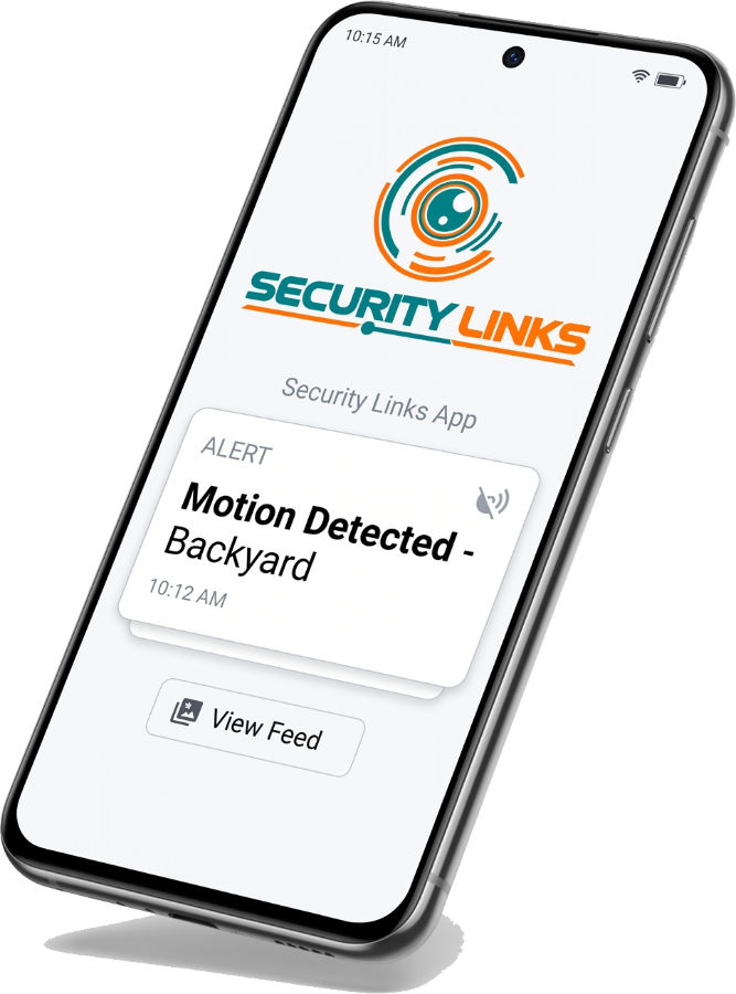 Security Links app showing a motion alert